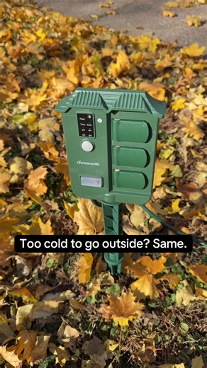 Smart outdoor outlet with timer   remote 💡 Turn holiday lights, pond pumps, or patio heaters on/off without leaving the house. Remote works from up to 100 feet away. ⏳ On sale now — add to cart before it’s gone! #DewenwilsDirect #SmartYardUpgrade #WinterPrepHack #TikTokTechFinds #outdoorpower