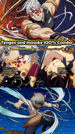 Tengen and Inosuke 100% Combo Demon Slayer Kimetsu no Yaiba Hinokami Chronicles 2