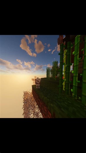 the sunset hits different with a friend 🌅🐶 #minecraft | Minecraft Relax