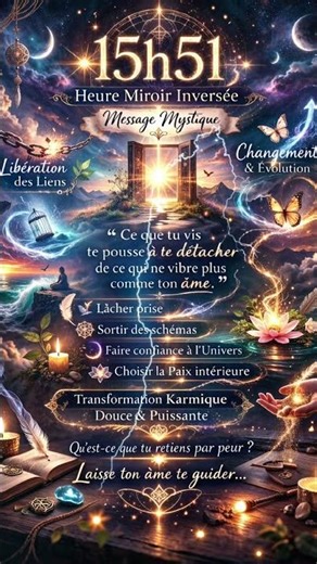 Signification heure miroir inversée 15h51 #spiritualité #heuremiroir #coeurdobsidienne