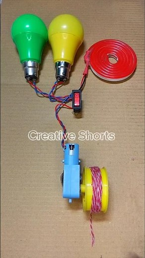 Running a Metal Gear Motor Powering Into Neon Strip Light and Two LED Light _ DC Motor #dcmotor