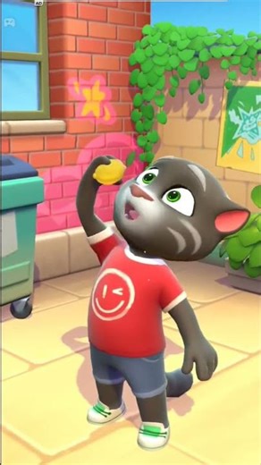 talkingtom eating drinking lemon 😂🤣funnycat #funnytom #cat #cartoon #funny #poemsong #rymes #poem