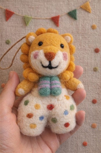 Wool Felt Lion Ornament, Handmade Christmas Decoration, Animal Nursery Decor - Etsy