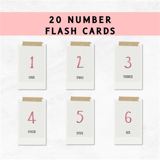 Number Flash Cards 1-20 for Toddlers, Montessori Counting Cards, Preschool & Kindergarten Learning, Instant Download - Etsy
