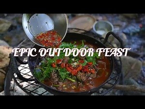 Epic Outdoor Chinese Feast: Sizzling Hot Pot & Creamy Crab Cooked Over Fire