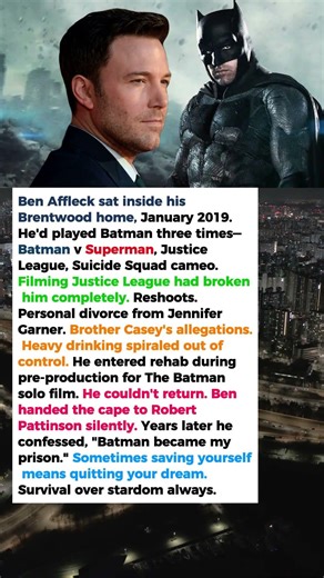 Ben Affleck Quietly Hung Up the Batman Cape—Depression Almost Destroyed Him Inside It