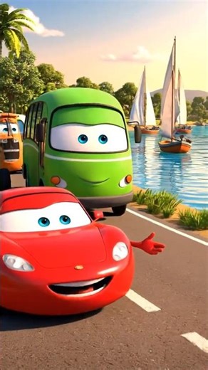 Car vs Bus vs Tractor‑Trolley | Pixar River Jokes #cars
