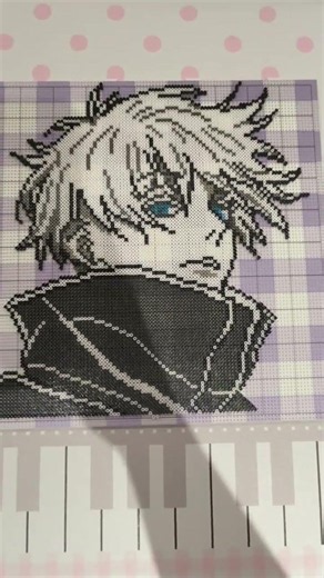 Putting together this Gojo Satoru piece, one sparkling diamond dot at a time