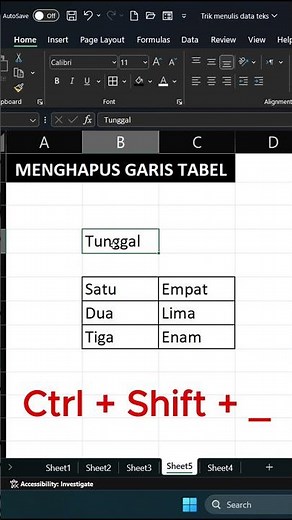Cara Cepat Hapus Garis Tabel di Excel! Sekali Tekan Langsung Bersih