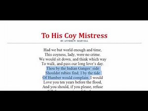 To His Coy Mistress by Andrew Marvell | Bangla Lecture | 16th & 17th Century Poetry