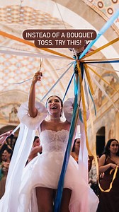 We love this idea that Luna shared with us from her Italian wedding. Every female guest was offered a silk ribbon tied to the bride’s bouquet and circled around her as “Praise You” played. She randomly cut ribbons until only one remained, and that last one standing gets the bouquet! 💐 We just adore this since the idea of calling out single ladies feels so dated to us (and I was never a fan of that when I was single!), so this just feels so much more welcoming fun! Here’s to more bouquet ribbons
