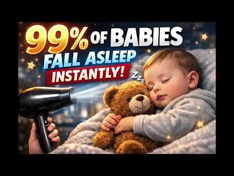 Hair Dryer Sound for Baby Sleep 💤 Fall Asleep Instantly | White Noise for Deep Sleep