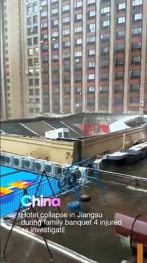 Hotel Collapse in Jiangsu, China During Banque, 4 Injured, Shocking CCTV Footage!
