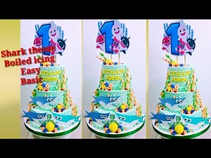 BABY SHARK CAKE | BOILED ICING | GUMPASTE CANDY | BASIC DECORATING