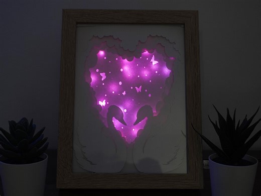 Swan Lightbox Frame | USB Powered RGB LED Color-changing Shadow Box Light, Decorative Night Light or Gift - Etsy