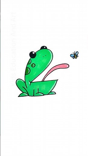 Simple trick to draw a frog with number 2 #easy #drawing #forkids #howtodraw #animals #stepbystep