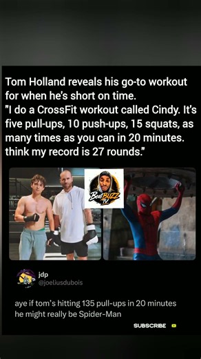 Tom Holland's Go-To Workout – 27 Rounds of "Cindy" in 20 Minutes 😳💪 #TomHolland #SpiderMan #Fitness
