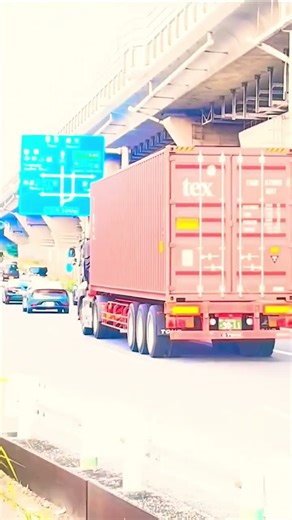 迫力満点‼️大型海上コンテナトレーラー（tex）通過‼️ #トレーラー走行動画