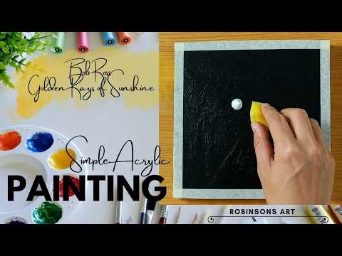 Simple Acrylic Painting Bob Ross's style / Black and White Painting
