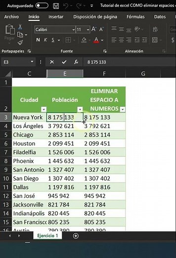 😎 Eliminar ESPACIOS en Excel de números o textos #Shorts