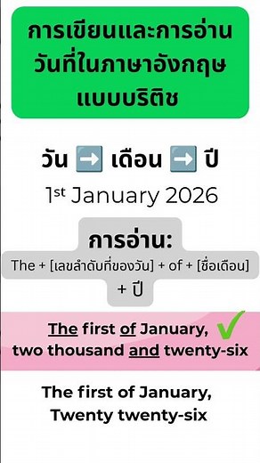 เขียนและอ่านวันที่เป็นภาษาอังกฤษแบบบริติช พูดเรียงวันเดือนปีเหมือนไทยเลย #เรียนอังกฤษ #shorts