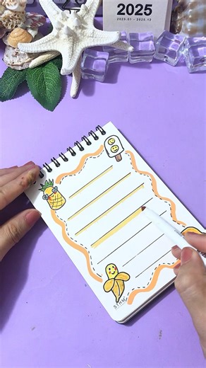 Transform a Plain Page into Adorable Fruit Art in Seconds #diy #diynotebook #art #drawing