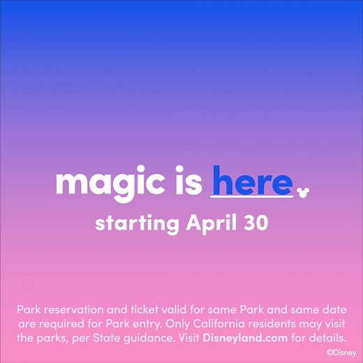 Purchase Park tickets and make Theme Park reservations today for the DISNEYLAND Resort! The fun, laughter and magic are starting again on April 30. | Disneyland