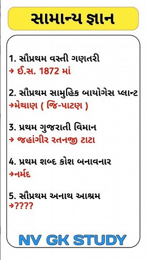 ગુજરાત ની વિશેષતાઓ...Most important GK