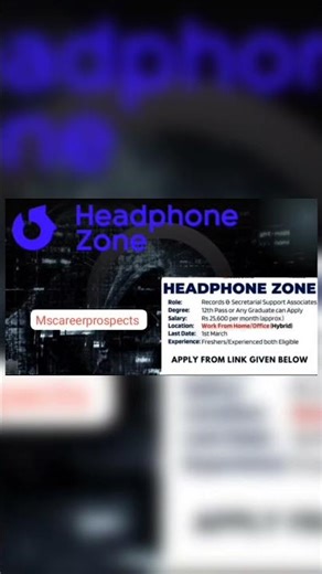 Headphone Zone is Hiring Work From Home/Office for Records & Secretarial Support Associates