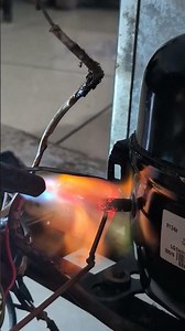 Compressor exchange copper brazing, #copperwelding #brazing #compressor