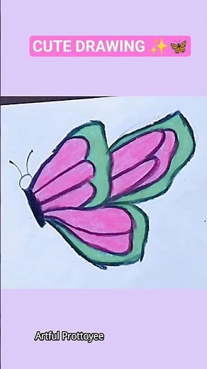 Easy Cute Drawing ✨🦋 #shorts #drawing #diy #kidsart #art #trending #ashortaday #viralvideo #fun