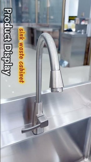 Efficiency Plus! 💧 304 Stainless Steel Sink with Built-in Trash Can & Skirted Door. #KitchenTool