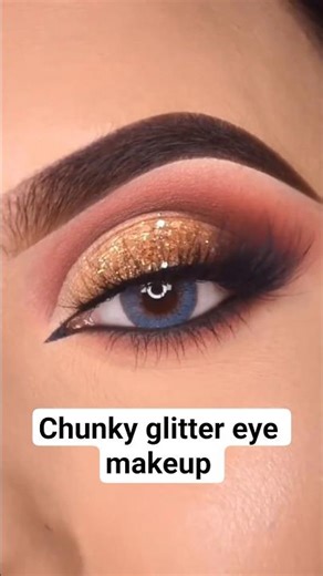 Chunky Glitter Eye Makeup Look ✨ Sparkly & Stunning!#eyemakeup #shortsviral #shorts