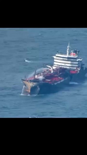Aerial footage of collision between the vessel Stena Immaculate and Solong. On March 10, 2025, the U.S.-flagged oil tanker Stena Immaculate collided with the Portuguese-flagged container ship Solong in the North Sea off the coast of East Yorkshire, England. The incident occurred around 9:48 AM GMT while the Stena Immaculate was anchored near the Humber Estuary. The collision ruptured a tank containing Jet-A1 fuel, leading to multiple explosions and fires on both vessels. All 20 crew members of t