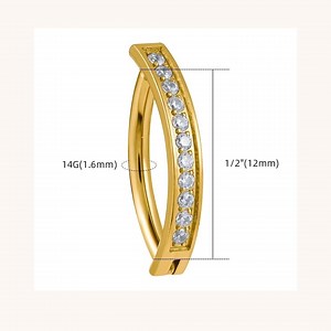 Hoop Clicker Nail Belly Button Ring Titanium With Cubic Zirconia Double Curved Navel Piercing - Etsy Australia