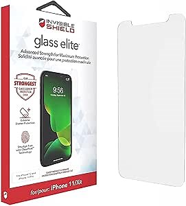 ZAGG InvisibleShield Glass Elite Screen Protector for iPhone 12, iPhone 12 Pro, iPhone 11 and iPhone XR – Strongest Tempered Glass, Smudge-Free ClearPrint, Extreme Shatter, Impact, Scratch Protection