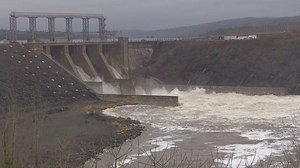 This was the scene Saturday just west of Fredericton, where powerful jets of water were forcing themselves through the Mactaquac Dam. The Nashwaak River is also expected to be flooded at Durham Bridge Sunday. | Follow us: www.cbc.ca/nb