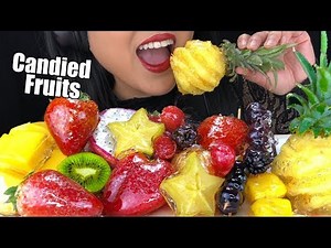 ASMR GLASS CANDIED FRUITS Tanghulu 사탕 탕후루 (Ice Cracking Eating Sounds) | No Talking ASMR Phan