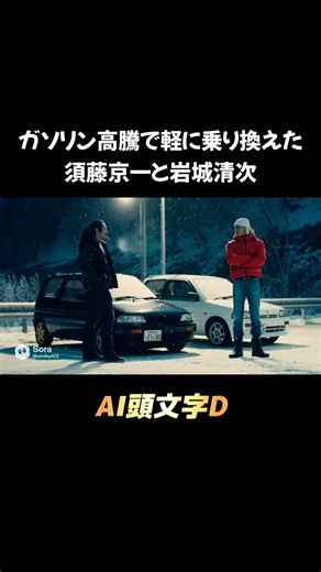 Kyoichi and Seiji switch to a light car [AI Initial D] #sora2 #Minicadangan