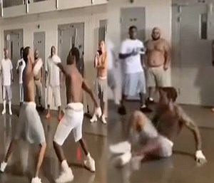 Got Rocked: Inmate Gets Dropped Back To Back During An Intense Man To Man Fight In Prison!