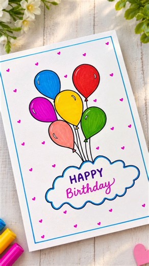 DIY Happy Birthday Card Using White Paper 🎂💖 | Easy Birthday Card #Shorts #birthday #diycard #viral