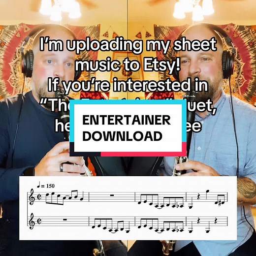 The Entertainer Duet is now available for digital download! My linktree has the Etsy address! #clarinet #etsy #sheetmusic #music #clarinetplayer #clarinetist #musicmajor #clarinettok #clari #clarinette