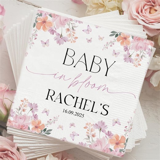 Personalized Baby Shower Napkins, Custom Name Cocktail Napkins, Baby Table Decorations - Etsy