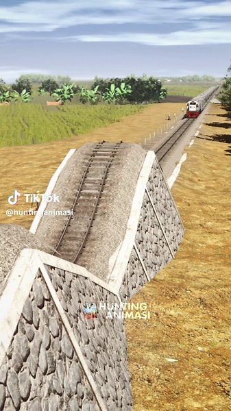 Kereta Api vs Rel Polisi Tidur: Animasi Penuh