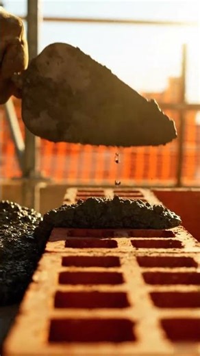 Golden Hour Masonry: Perfect Ridged Mortar Bed Technique 🧱✨