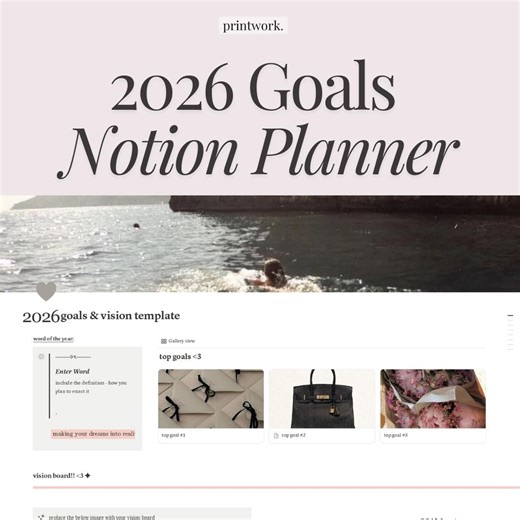 Outil de suivi des objectifs et Vision Board pour 2026 : Vision Board et outil de suivi des objectifs (numériques) - Etsy France