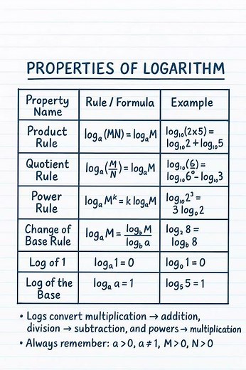 Properties of Logarithms | Simplified for Students ✏️
