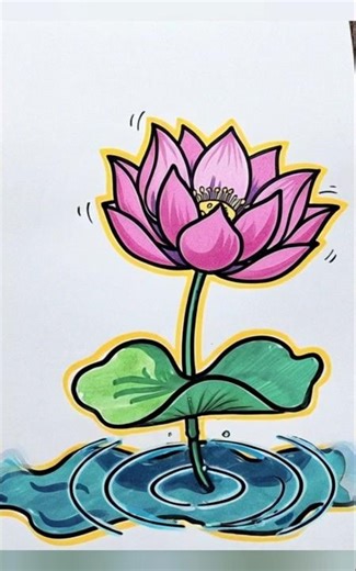 Drawing to Life: Animated Lotus Flower 🌸 #shorts #art #animation