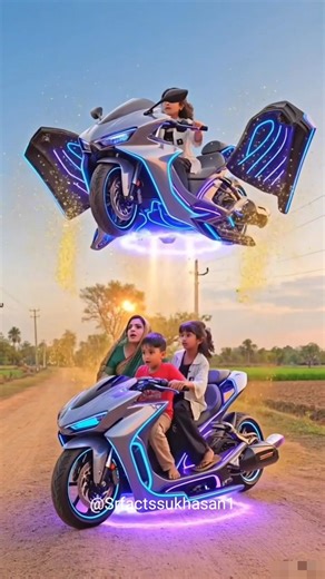Magical Futuristic Flying Vehicle Landing on Road #funny #shortvideo #shorts #viralvideo #tiktok
