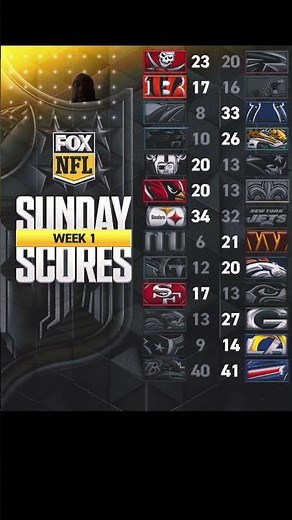 NFL week one Sunday scores